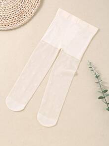 1 pieza Medias transparentes de malla para bebé, con patrón jacquard de lazo, adecuado para niñas bebés, diseño transpirable, súper suave y elástico, cómodo para 0-36 meses, uso en todas las estaciones, medias para bebé, medias para niñas, medias, medias transparentes, medias de danza, regalo de Navidad, regalo de cumpleaños, regalo para niña bebé - Multicolor - Ver 5