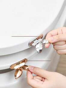 2个装卫生耐用塑料马桶座圈升降器，高光泽表面：易于自粘安装，可重复使用 - 必备实用家居配件 浴室 浴室配件 浴室工具 - 彩色 - 查看 1