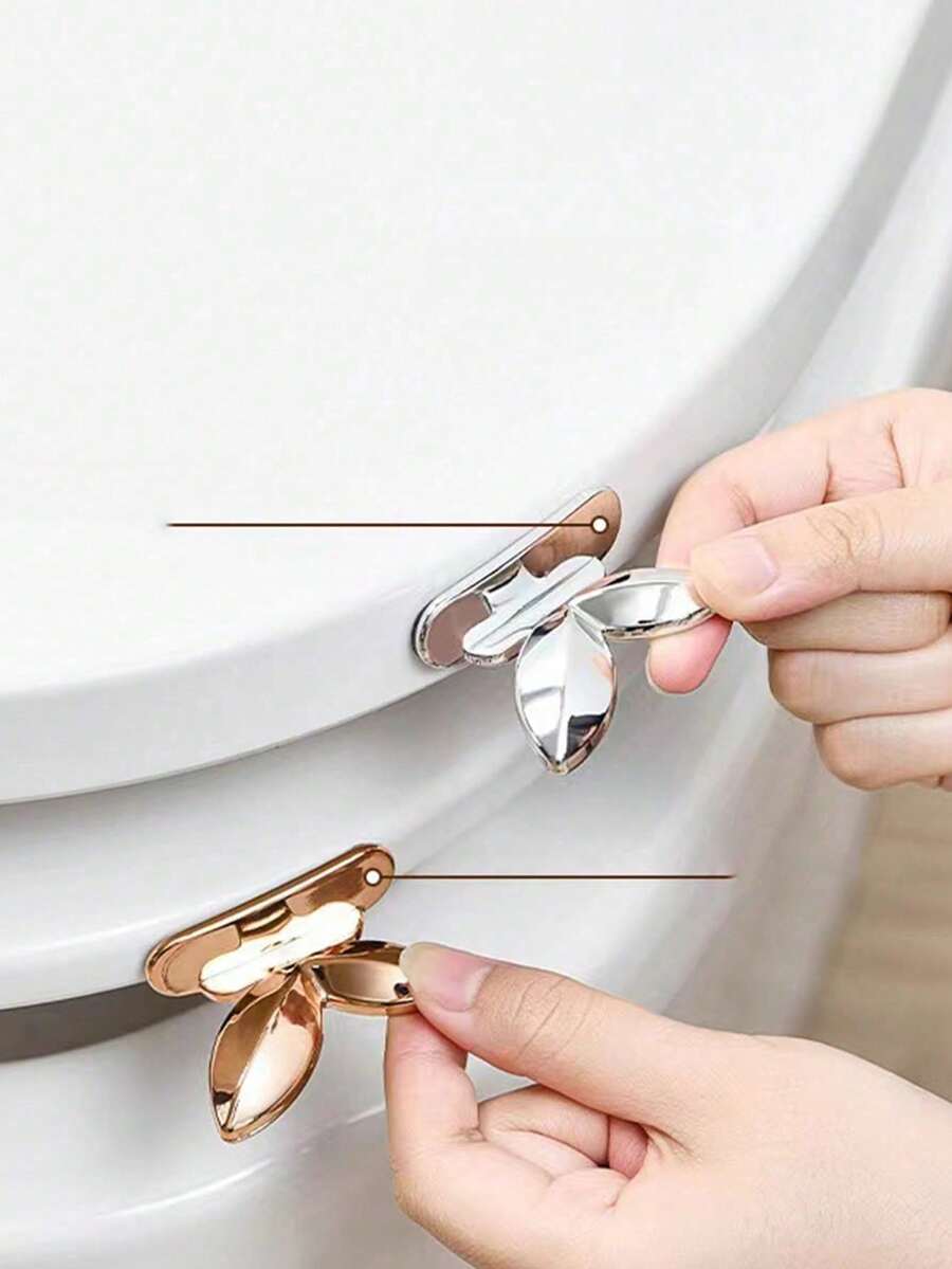 2个装卫生耐用塑料马桶座圈升降器，高光泽表面：易于自粘安装，可重复使用 - 必备实用家居配件 浴室 浴室配件 浴室工具 - 彩色 - 查看 1