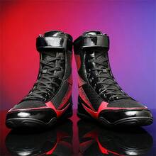 Men's Professional Boxing Shoes, High-Top Competition Shoes, Wrestling/Grappling Training Shoes, Lightweight Design, Mesh Material, Suitable For Fitness, Strength Training, Bodybuilding, And Other Workouts