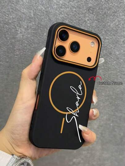 Personalized Name Magnetic Phone Case, Compatible With IPhone 17 Pro Max And Air, Lens Protection, TPU Material, Supports Wireless Charging, Anti-Fall, Anti-Scratch, Anti-Fingerprint, Ideal For Christmas And Birthday Gifts