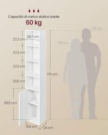 VASAGLE Storage Rack - לבן - ראה 5