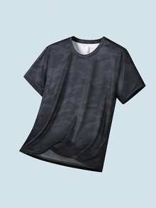 Camouflage Pattern Print Men's Comfy Sports T-Shirt, Graphic Tee Men's Summer Outdoor Clothes, Men's Clothing For Fitness Activities - Multicolor - View 4