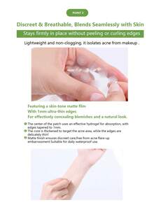 Olive Young Care Plus 1 Pack Invisible Hydrocolloid Acne Patches, Imported From Korea, Covers Blemishes, Suitable For Problem Skin And Face, Sweat-Resistant, Emergency Acne Patches - 96 Count - 查看 4