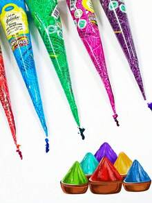 Colorful JNSI Henna Temporary Tattoo Paste - Natural Tattoo Cone Cream Ideal For Party, Festival Use Easy - Apply Formula Body Art Supplies - Bright - View 2