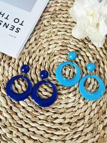 Vibrant Colorful Rainbow Design Earrings, Popular African Festival Holiday Fashion Earring Studs