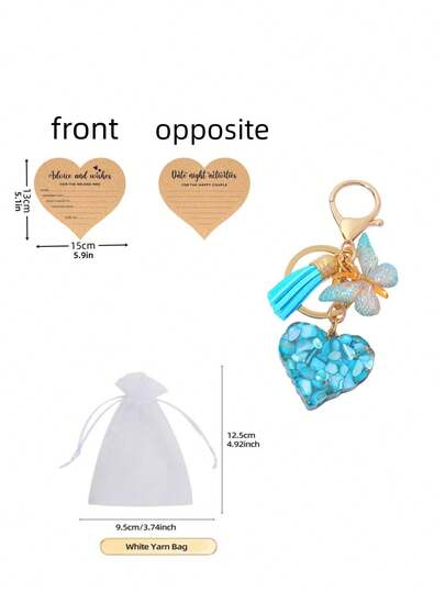 3pcs/Set Bohemian Butterfly And Tassel Pendant Keychain, Valentine's Day Car Accessory, Backpack Accessory, Suitable For School Use. Love Style, Cute Gothic Style, Y2K Style, An Excellent Gift Choice For Christmas And Valentine's Day. Bag Accessory, Pendant, With An ID Card Holder. Car Accessory, Backpack Accessory, Pendant