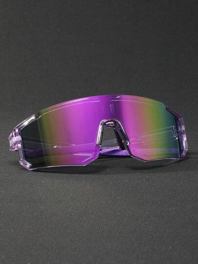 1pc Men Oversized Street Style One-Piece Lens Hip Hop Punk Fashion Glasses Combination For Mountaineering Outdoor Fishing Cycling Bar Club Accessories