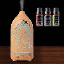 Ultra Quiet Aromatherapy Diffuser  7 Color LED Mood Light, Auto Shut Off, Lavender Design For Relaxation In Home & Office - 杏色 - 查看 1