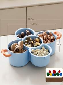 Creative Double-Layer Fruit Tray, Drain Basket, Detachable, Washable, Kitchen, Home Living Room, Coffee Table, Fruit Tray Basket, Basin, Vegetable Preparation Plate - Multicolor - View 7