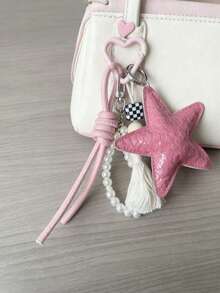 Blogger Shared Personalized Car Key Chain, DIY Creative Key Chain, Key Pendant, Heart Star Pendant, Backpack Pendant, Handmade Woven Keychain, Backpack Decoration - Multicolor - View 14