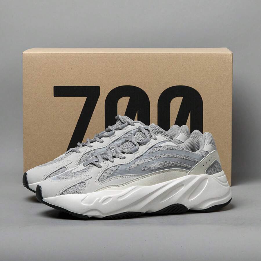 Vintage Dad Shoes Reflective Thick Sole Couple Volcanic Ash First Generation Large Size Men's Shoes - xám - Xem 1