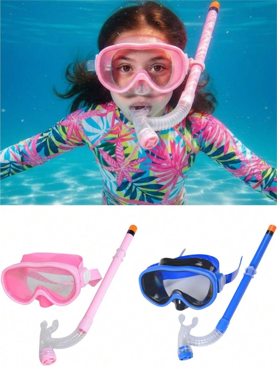 Kids & Adults Snorkeling Set - Anti-Fog Swim Goggles, Diving Mask And Snorkel Tube, Suitable For Swimming And Snorkeling - Multicolor - View 1