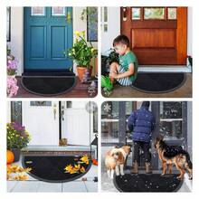 Half Circle Front Door Mat Outside Entrance, Heavy Duty Sturdy Natural Rubber Doormat, Trap Dirt And Moisture, Low Profile Mats For Indoor Outdoor Entry, Irregular Triangle 36x24, Black - 多色1718 - 查看 6