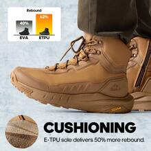 Men's Tactical Hiking Boot Lightweight Cushion Sole Boots For Work All Day Side Zipper Motorcycle Combat Military Boot Arch Support 8 Inches Terrascope - 銅色 - 查看 1