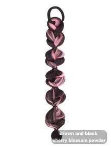 20 Inch Ponytail Wig Female Bubble Braid Natural Dye Twist Braid Tie-Up Dreadlocks Ponytail Lantern Braid - Multicolor - View 13