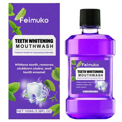 薄荷漱口水，清新口气，去除牙渍和变色，美白清洁牙齿。口腔护理漱口水。