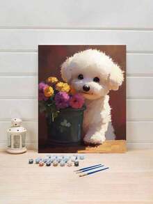 Cute Puppy DIY Digital Oil Painting: Ignite Creative Life, Depict A Colorful World. DIY Digital Oil Painting, Start Your Art Journey. It Is The Perfect Fusion Of Creativity And Fun, An Excellent Choice For Interaction, Couples Sharing, And Personal Relaxation. High-Quality Canvas, Fine Texture, Carrying Your Artistic Dreams. Paints, Vibrant And Long-Lasting Colors, And Odorless, And Reliable. Clear Digital Identification, Even Without Any Painting Foundation, You Can Easily Get Started, And Everyone Can Become An Artist. - Multicolor - View 2