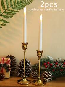 2/3/4件家居装饰棒LED仿真电子蜡烛灯，房间桌面装饰无烟蜡烛灯，节日装饰，派对装饰，婚礼装饰电子蜡烛灯，圣诞装饰蜡烛灯 - 黃光 - 查看 16