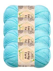 4股纯色钩针线，4团装，适合初学者，可用于钩织包袋、工艺品、装饰品、节日礼物、秋冬季饰品等。 - 彩色 - 查看 28