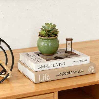 2pcs/Set Minimalist Decorative Books, Suitable For Modern Home Decor, Bedroom, Living Room, Office, Tabletop Decor, Holiday Home Gift