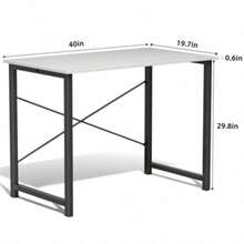 JIONJOY 40" Computer Desk - X-Shaped Reinforced Home Office Writing Table, Modern Simple Style - 白色 - 查看 3