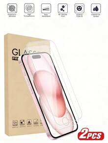 2片宝钢钢化玻璃屏幕保护膜，高清透明，防水防刮，兼容 7/8/X/XS/11/12/13/14/15 Pro Max/16 Pro Max/16 Plus/17/17 Pro/17 Pro Max/17 Air - 2片透明 - 查看 30