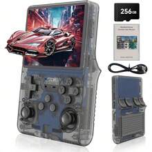 Retro-Handheld-Spielkonsole mit 3,5-Zoll-IPS-HD-Display und 256-GB-TF-Karte – inklusive mehrerer vorinstallierter Spiele und Linux-Betriebssystem | Klassischer tragbarer Arcade-Player - Schwarz - Übersicht 8