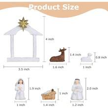 Nativity Sets Indoor, Set Of 11 Resin Nativity Scene Figurines Set Decor, Decorations Indoor Home Table Mantle Kitchen Shelf - ban đầu - Xem 2