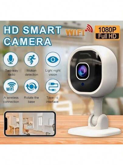 Easypie Selection GoodChoice 1pc 2mp Indoor Wifi Security Camera Slimme Monitor, Night Vision, Human Detection, Ip Camera, Two Way Talk, Video Monitoring