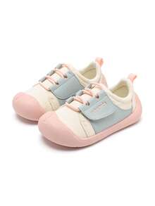 mini bala Kids Canvas Shoes Boys Girls Breathable Soft Sole Hook And Loop Indoor Sneakers - White Grey Tone - View 4