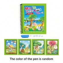 "Magic Water Book" Coloring Books With Reusable Pages & Markers - Vibrant Animal & Fantasy Themes For Kids 3+ - Perfect For Halloween & Christmas Gifts, Educational Coloring Books|Vibrant Illustrations|Reusable Coloring Pages, Coloring Books For Kids