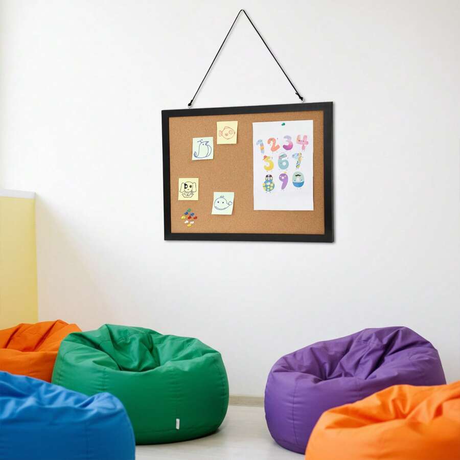 Pinnwand 407 x 559 mm oder 559 x 864 mm, Pinnwand mit Holzrahmen, Pinnwand, Korkwandpaneel – inklusive Befestigungsmaterial und Drucknägeln, Holzrahmen, geeignet für Wohnungen, Büros und ähnliche Räumlichkeiten. - 407 x 559 mm - Übersicht 1
