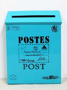 复古别墅镇镀锌铁邮箱信箱邮筒报纸杂志架箱捕手护栏花园门装饰，庭院门邮箱装饰