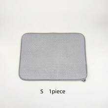 1 Piece Microfiber Dish Drying Mat, 24x17 Inch Absorbent Dish Rack Pad Kitchen Countertop Drying Mat For Sink Drainer(3 Size)L - Light Grey - View 10