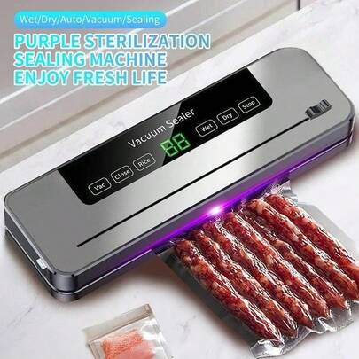 RAF 真空封口机，家用厨房食品保鲜真空封口机，一次性真空袋封口机，适用于各种干湿食品真空密封，升级带切割器，食品真空封口机，情人节和圣诞节礼物折扣