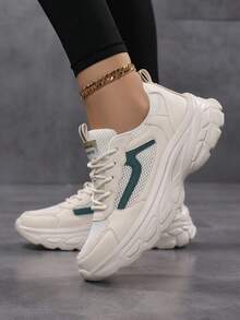 Trending Chunky Sneakers 2025, Ins Influencer Style, Platform, Lightweight, Soft Sole, High-End Sneakers