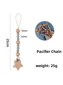 1pc Personalized Pacifier Clip, Customizable Baby Pacifier Clip, DIY Custom Name, Pacifier Chain - Friend Gift/Comfort Gift/Wooden Chain Gift/Holiday Gift/Birthday Gift/New Year Gift/First Birthday Gift, Super Cute, Sequin Colorful, Cute, Adorable, Fun, Kawaii Customized, Personalized, Unique, Custom, Ideal Gift For Him - Multicolor - View 10