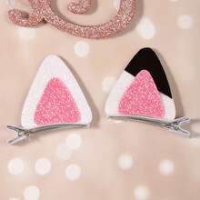 [Glittery Design] Cute Cat Ear Hair Clips | 2pcs | Polyester | Glittery | Hair Accessories | Parties, Cosplay, Daily Wear, Special Occasions | Stylish - Multicolor - View 8