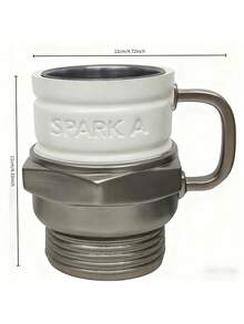 Spark Plug Shaped Mug, Automotive Themed Coffee Cup, Mechanic Boyfriend Gift, Heat-Resistant Men's Mug, Father's Day Christmas Gift, Garage Workshop Decor, 2-In-1 Coffee & Water Cup, Car Enthusiast Gift, Unique Coffee Mug, Themed Drinkware, High-Quality Beverage Vessel, Durable Cup, Mechanical Gift, Car Lover, Automotive Gift - Multicolor - View 3