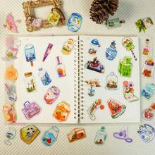 50Pcs Cartoon PET Material Stickers, Transparent Fresh Pattern Sticker Pack, Waterproof Stickers For Laptop Water Bottle Guitar Bike Car Envelope Classroom Reward Motorcycle Bumper Luggage Skateboard, Cute Graffiti Decals, Best Gifts For Teens Adults, Birthday Decorations, Graduation Decor, Pefect Gifts For Christmas, School Supplies, Back To School