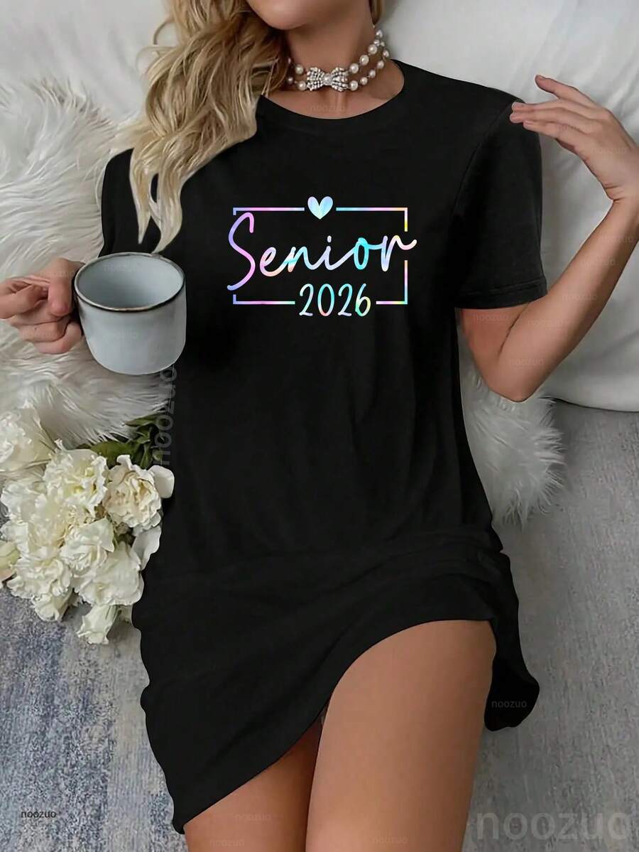 Class Of 2026 Senior 2026 Back To School Graduation 2026 Dress - 黑色 - 查看 1