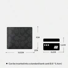 Coach ID Billfold RFID Blocking Wallet For Men Leather Business Wallet Clear Credit Id Card Case Holder Short Coin Purse With Six Credit Card Slots - Dark Gray - View 8
