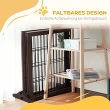 PawHut Dog Barrier, Barriera in legno di pino, Autoportante, Marrone, 185x36x71cm - 1 - Visualizzare 5