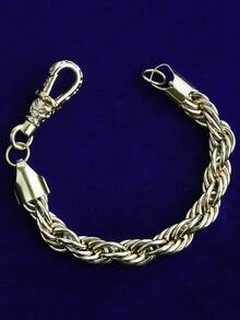 DUBSS 1 pieza Pulsera de cuerda de acero inoxidable de 10 mm con acabado chapado para hombres, joyería de estilo hip hop - Pulsera - Ver 9