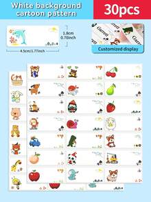 定制30/60/120/240/360/480张透明防水姓名标签 - 白色/透明/全息/彩虹色定制贴纸，多种尺寸可选，文字可定制，不易褪色，易粘贴易移除，适用于文件整理、编号、学校及办公用品、水瓶、午餐盒、办公室装饰等。 - 合成紙材質 - 查看 41