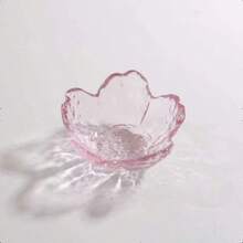 8PCS Cute Pink Cherry Blossom Glass Dish Set - Mini Glass Bowls, Sauce Dishes, Jewelry Dishes & Dessert Plates For Soy Sauce, Snacks, Tea Bags, Fruit, Envases Para Postres - 淺粉色 - 查看 4