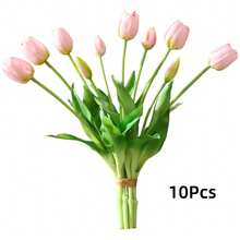 10 piezas/5 piezas/1 pieza Flores de tulipán realistas, tulipanes de látex suaves, ramo de tulipanes realistas, adecuados para fiestas, bodas, hogar, decoración de habitaciones - Multicolor - Ver 11