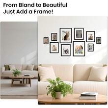 Juego de 6 marcos para cuadros de 5 x 7, imágenes de 4 x 6 con tapete o 5x 7 sin tapete, Marcos Para Fotos Pared, Negro. - 1 - Ver 9