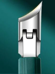 Juego de 3 cortaúñas con bisel en forma de pico de águila, de gran apertura y alta calidad para manicura, en colores verde - Verde - Ver 3